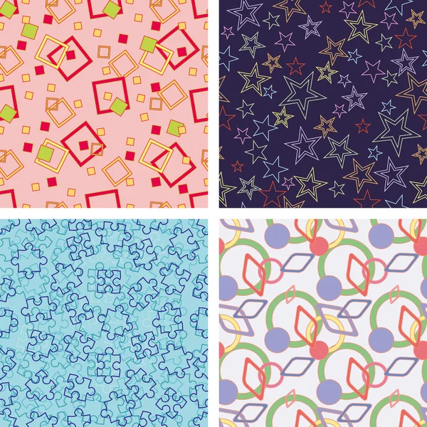 Set of chaotic seamless pattern — Stock Vector