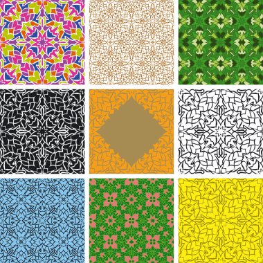 Set of arabesque seamless pattern clipart