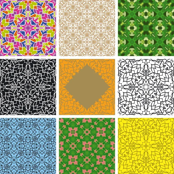 Conjunto de patrón sin costura arabesco — Archivo Imágenes Vectoriales