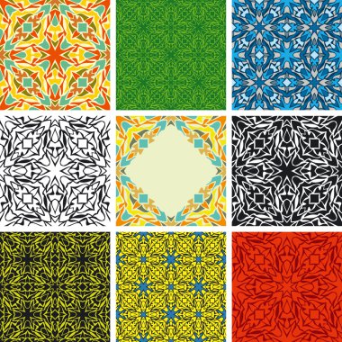 Set of arabesque seamless pattern clipart