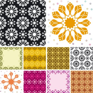 set van abstracte naadloze bloemmotief