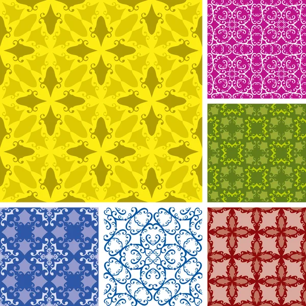 Conjunto de patrón sin costura rizado — Archivo Imágenes Vectoriales