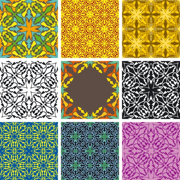 Ensemble de motifs arabesques sans couture — Image vectorielle