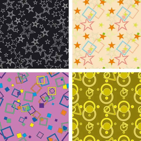 stock vector Set of chaotic seamless pattern