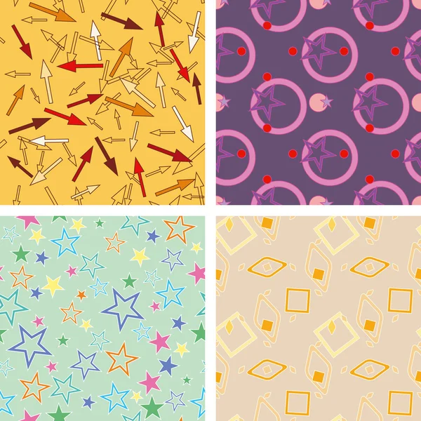 stock vector Set of chaotic seamless pattern