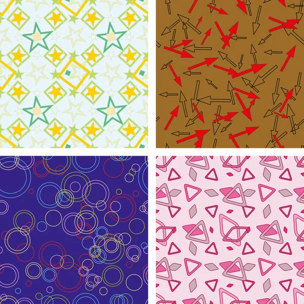 stock vector Set of chaotic seamless pattern