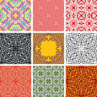 Set of arabesque seamless pattern clipart