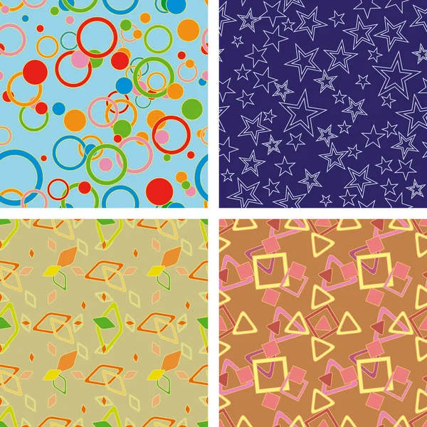 stock vector Set of geometric seamless pattern