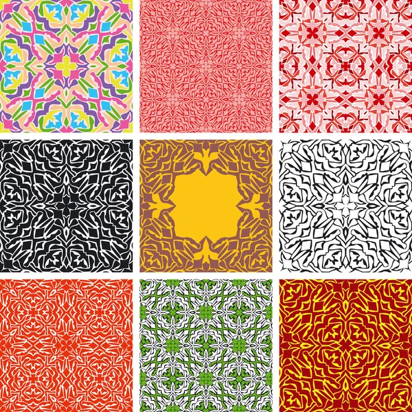 Conjunto de patrón sin costura arabesco — Archivo Imágenes Vectoriales