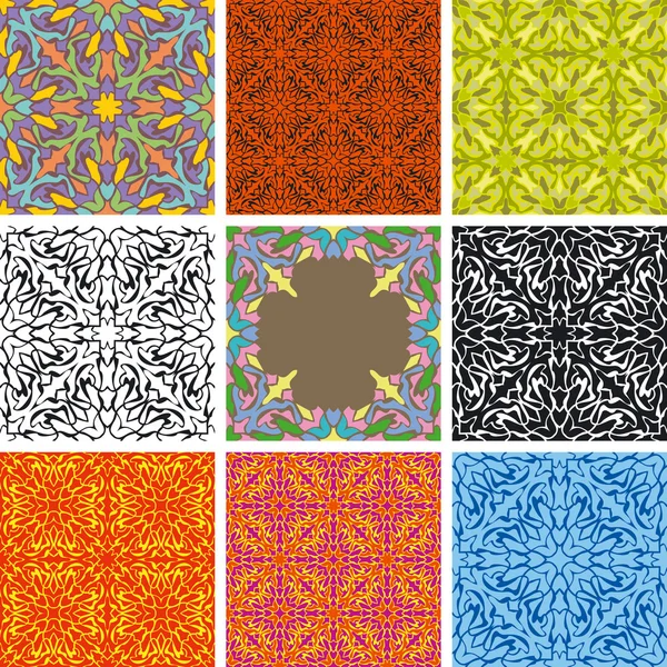 Ensemble de motifs arabesques sans couture — Image vectorielle