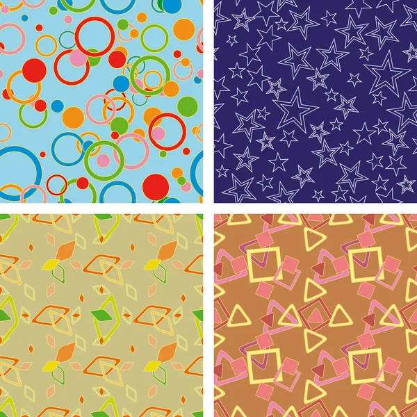 Set van naadloze geometrische patroon — Stockvector