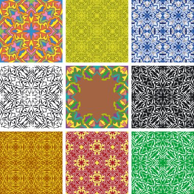 Set of arabesque seamless pattern clipart