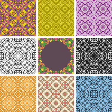 Set of arabesque seamless pattern clipart