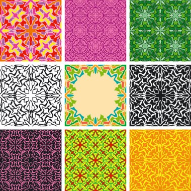 Set of arabesque seamless pattern clipart