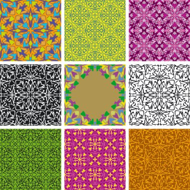 Set of arabesque seamless pattern clipart