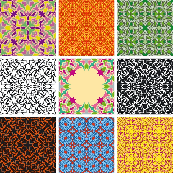 Reihe von Arabesken nahtlosen Muster — Stockvektor
