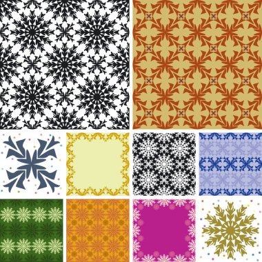 set van abstracte naadloze bloemmotief