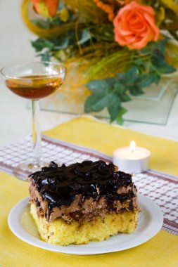 Cake and wine clipart