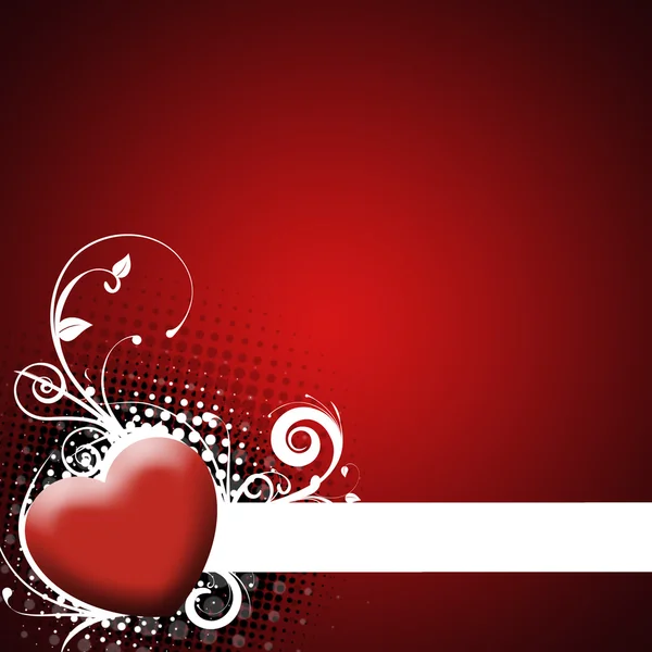 Rode achtergrond met hart — Stockfoto