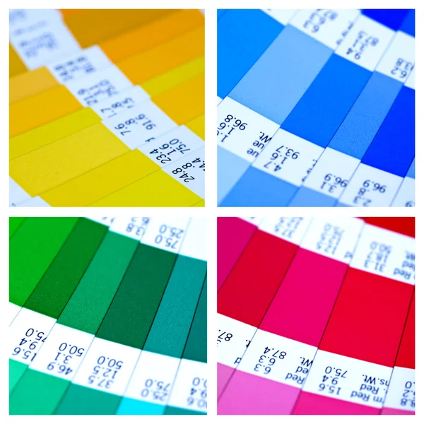 Collage con campione di colore Pantone — Foto Stock