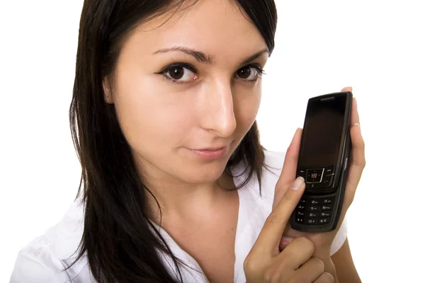 Kobieta i telefon, telefon komórkowy — Zdjęcie stockowe