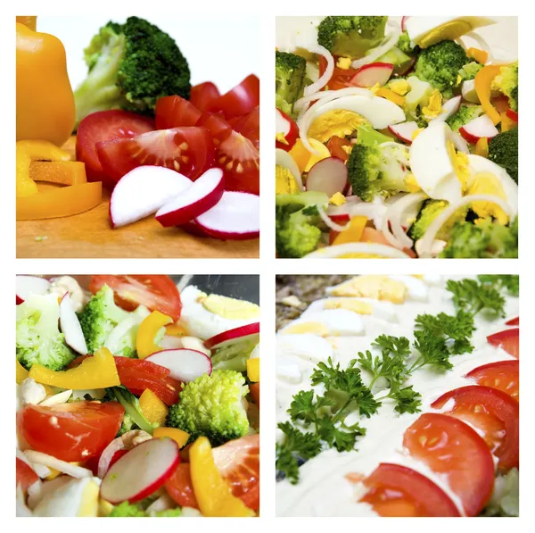 Salads collage — Stock Photo, Image