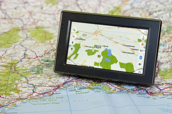GPS e mapa — Fotografia de Stock