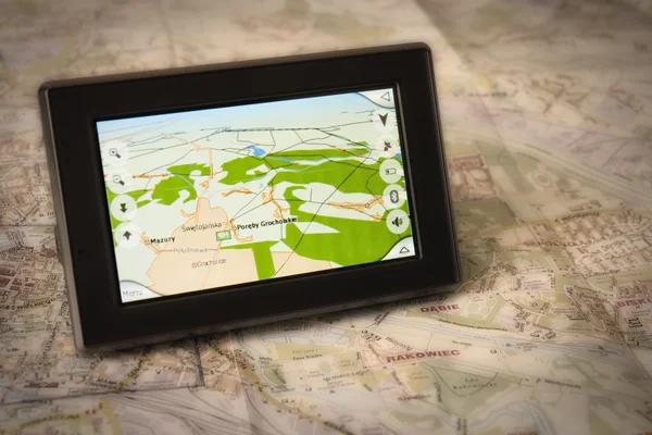 GPS ve harita — Stok fotoğraf