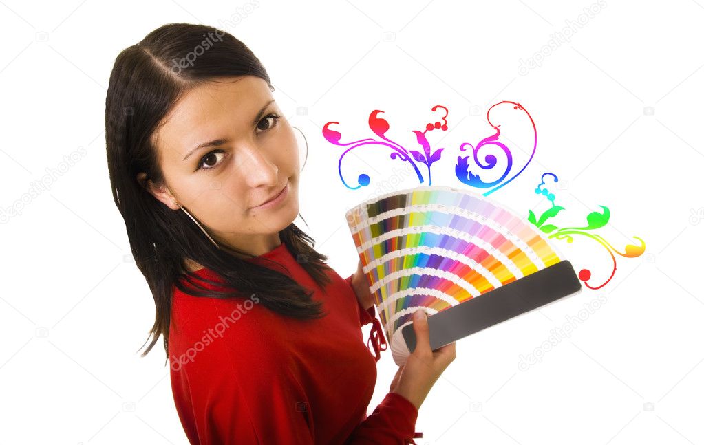 WOMAN HOLDING COLOR GUIDE