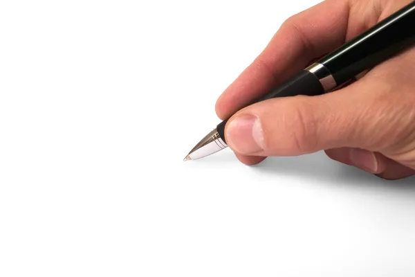 Mão e caneta — Fotografia de Stock