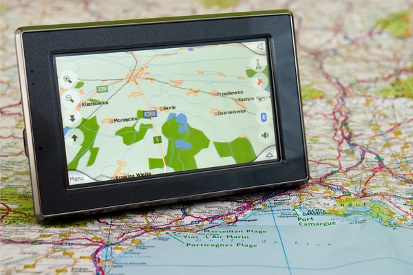 GPS ve harita — Stok fotoğraf