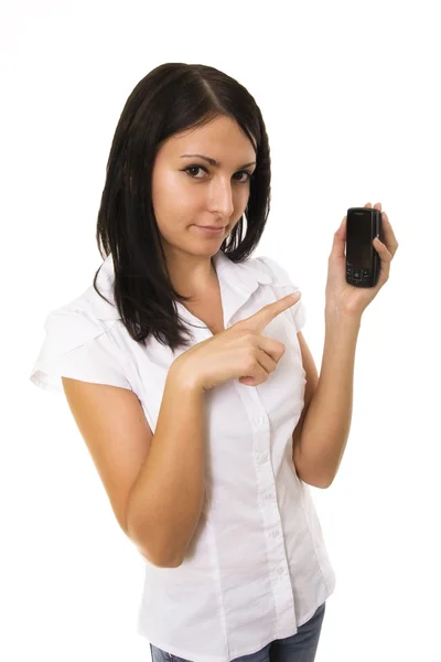 Donna e telefono, cellulare — Foto Stock