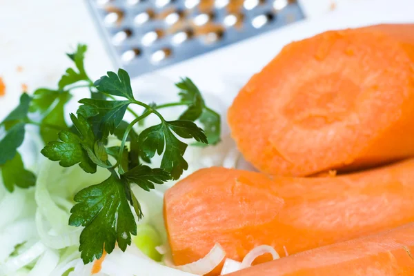 stock image Grated carrots and persley