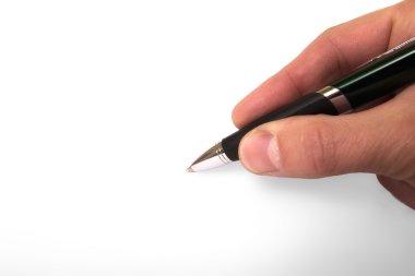 Hand and pen clipart