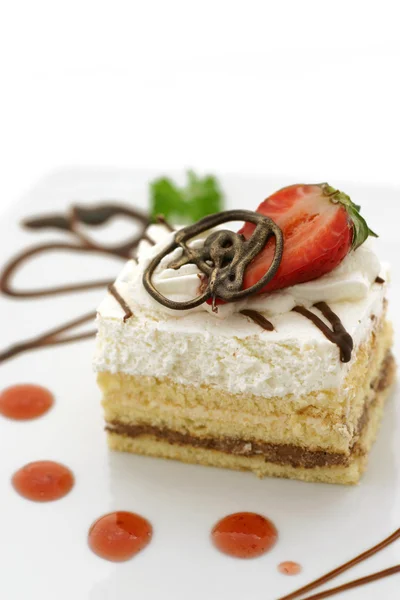 Cake and Strawberry — Stock Photo, Image
