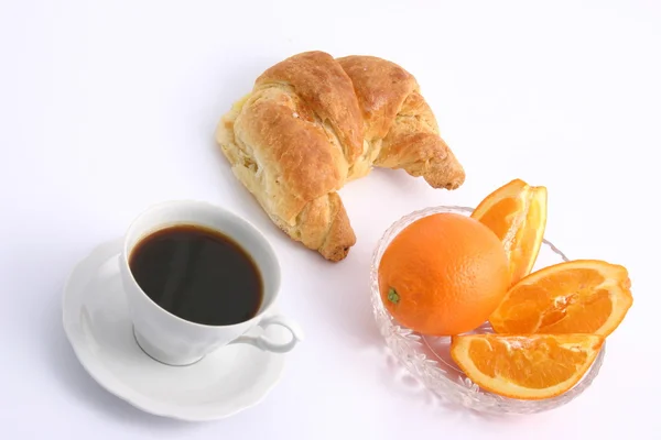 Croissant, Tasse Kaffee — Stockfoto