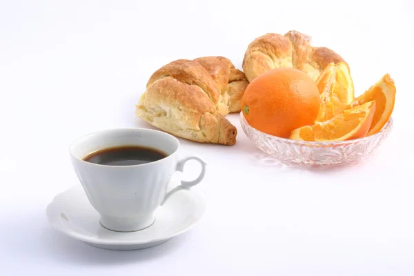 Croissant, tasse de café — Photo