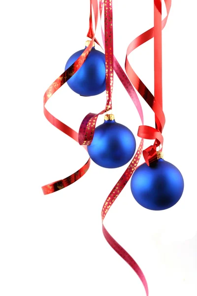 Голубые шарики - рождественские украшения — стоковое фото