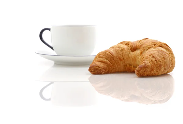 Croissant, cup of coffee — Stock Photo, Image