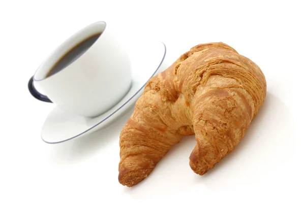 Croissant, cup of coffee — Stock Photo, Image