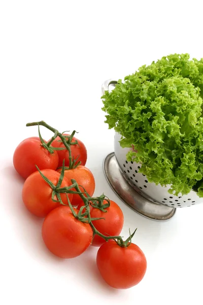 Färsk tomat och sallad — Stockfoto
