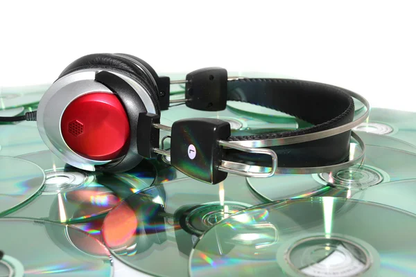 Headphones and CD — Stock Photo, Image