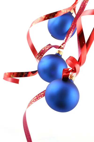 Голубые шарики - рождественские украшения Лицензионные Стоковые Фото