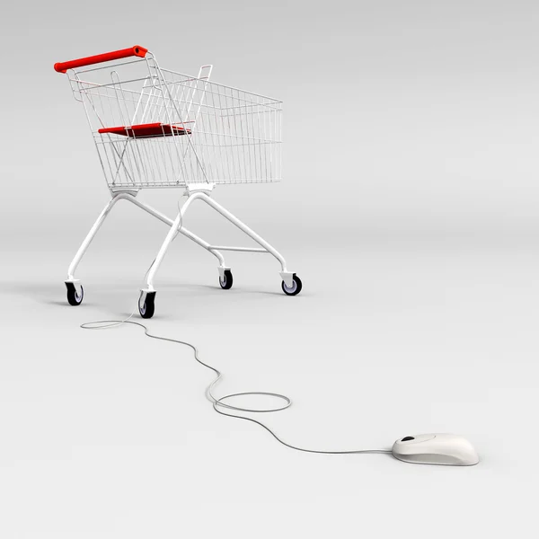 stock image Mouse controlled shopping cart