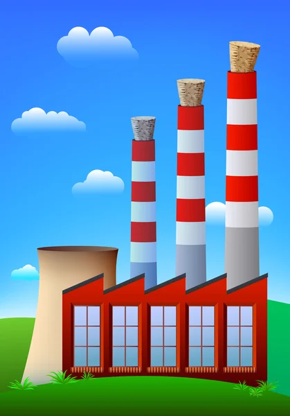 stock vector Cork in chimneys. Pollution stopper.