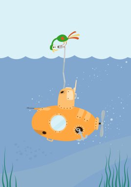 Cartoon submarine clipart