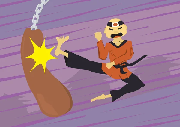 Dibujos animados Karate Ninja — Vector de stock
