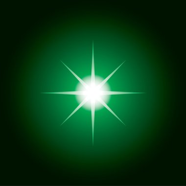 Green gradient star clipart