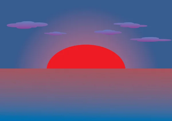 Heldere zonsondergang — Stockvector