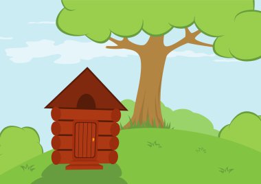Woody house clipart